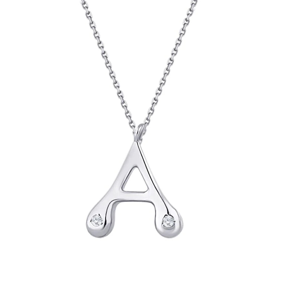 0.04 Carat Diamond A Letter Necklace