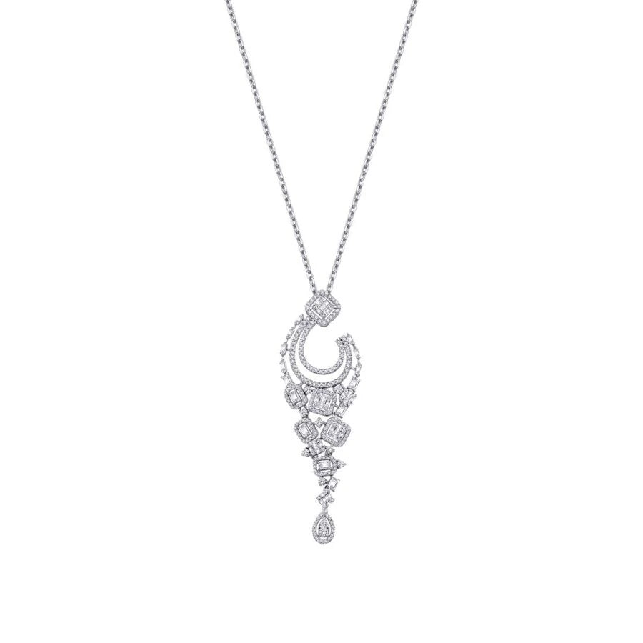 1.77 Carat Diamond Baguette Necklace