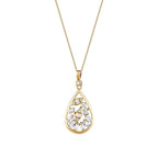 0.37 Carat Diamond Pear Baguette Necklace