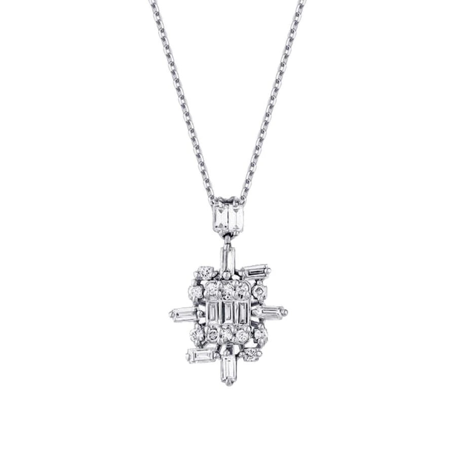0.26 Carat Diamond Baguette Necklace