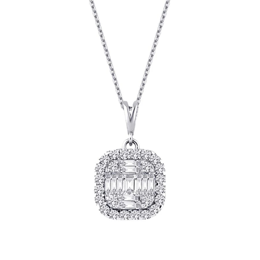 0.51 Carat Diamond Baguette Necklace