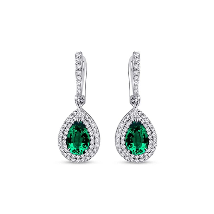 2.99 Carat Diamond Colored Stone Earrings