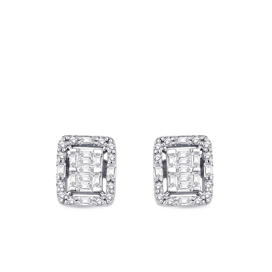0.28 Carat Diamond Baguette Earrings