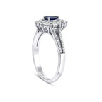 1.30 Carat Diamond Pear Sapphire Ring