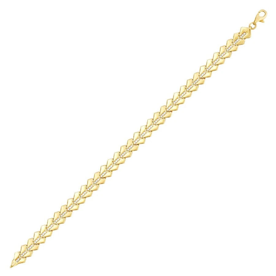 Gold Stone Triangle Bracelet