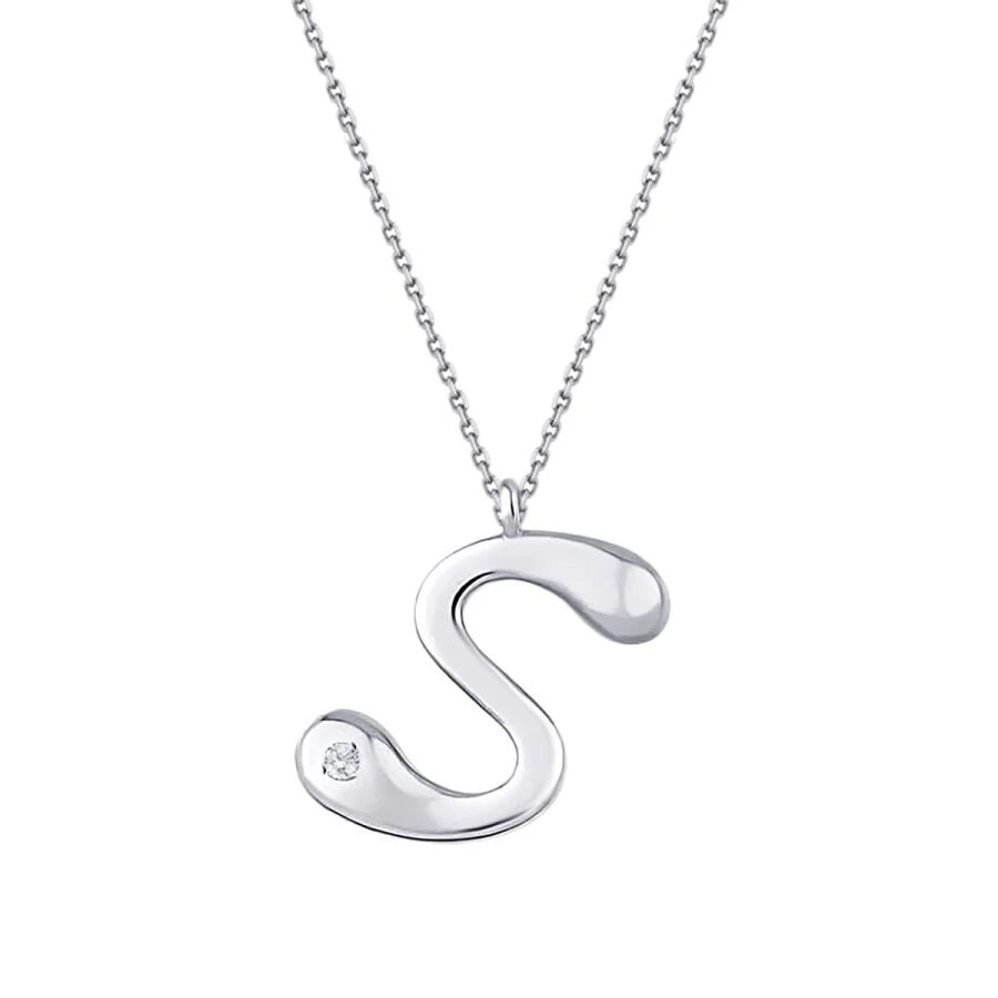 0.02 Carat Diamond S Letter Necklace