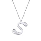 0.02 Carat Diamond S Letter Necklace