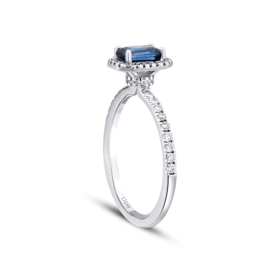 1.08 Carat Diamond Sapphire Ring