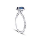 1.08 Carat Diamond Sapphire Ring