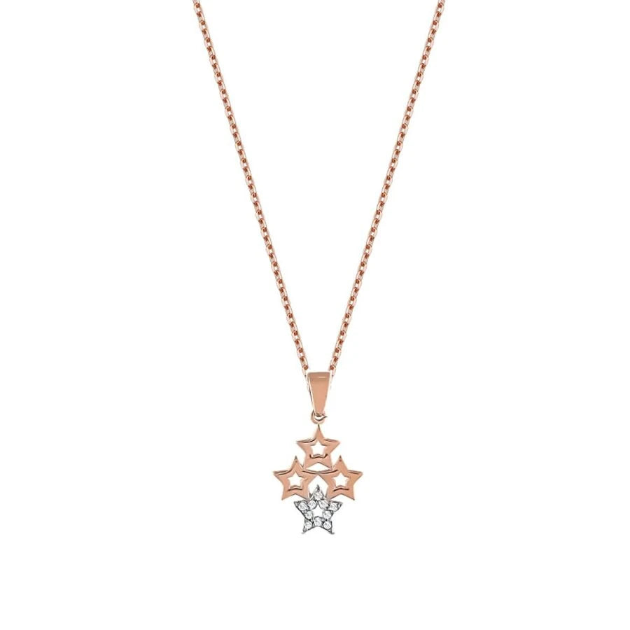 0.04 Carat Diamond Four Star Necklace