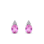 4.10 Carat Diamond Pink Sapphire Earrings