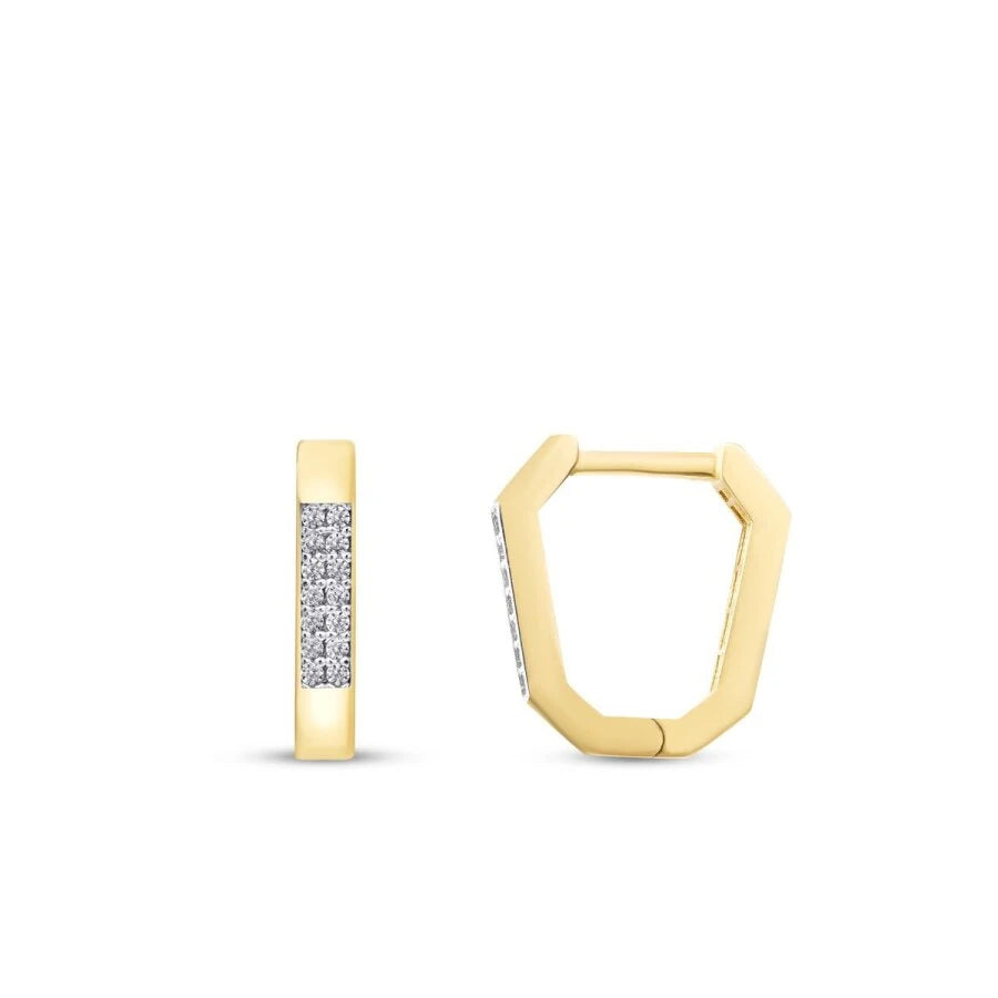 Gold Asymmetric Stone Earrings