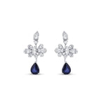 4.33 Carat Diamond Sapphire Earrings