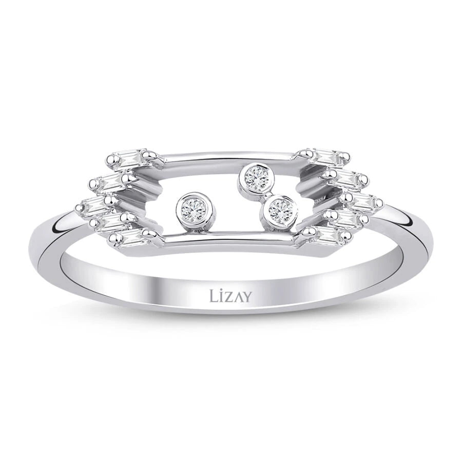 0.09 Carat Diamond Baguette Ring
