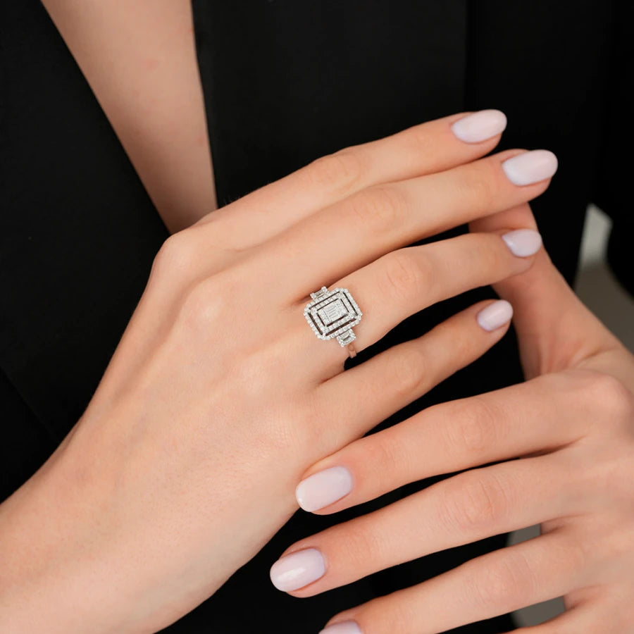 0.77 Carat Diamond Baguette Ring