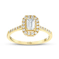 0.69 Carat Diamond Emerald Ring
