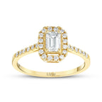 0.69 Carat Diamond Emerald Ring