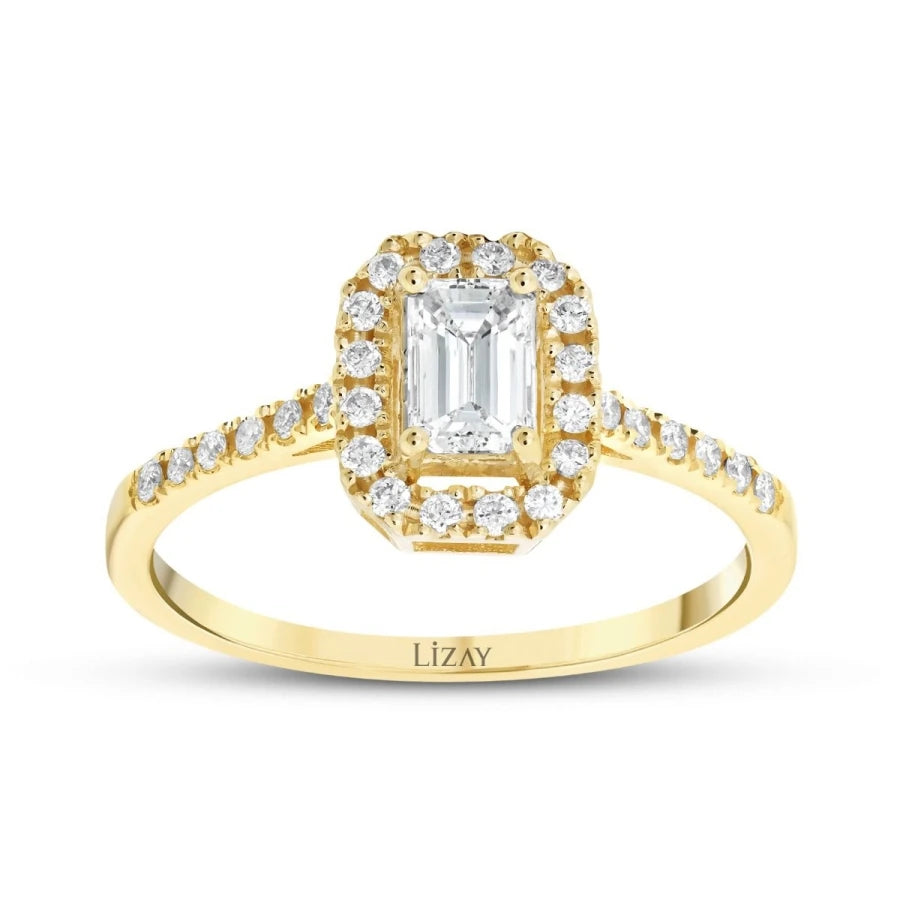 0.69 Carat Diamond Emerald Ring