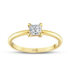 0.50 Carat Diamond Princess Solitaire Engagement Ring