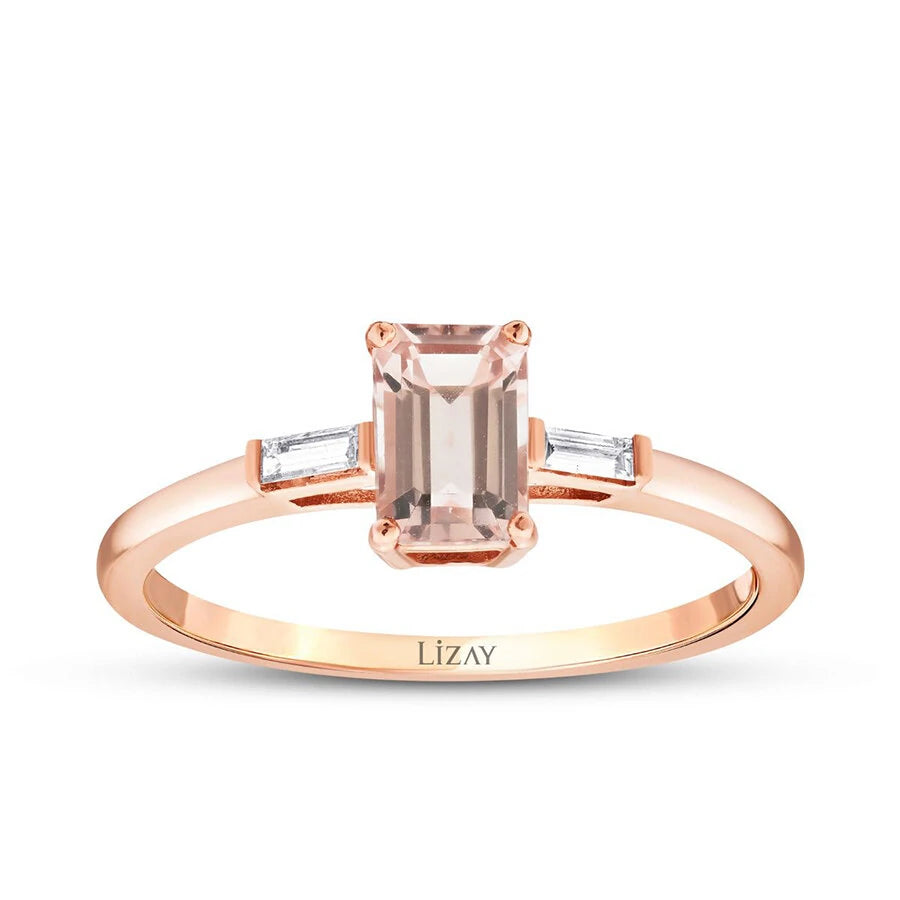 0.66 Carat Diamond Morganite Ring