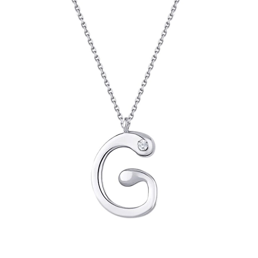 0.02 Carat Diamond G Letter Necklace