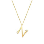 0.04 Carat Diamond N Letter Necklace