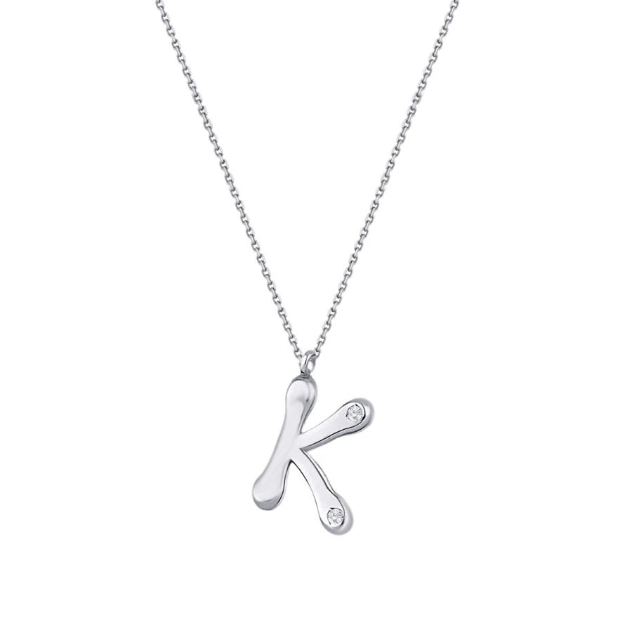0.04 Carat Diamond K Letter Necklace
