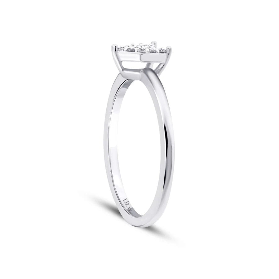 0.09 Carat Diamond White Gold Heart Ring