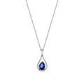 1.98 Carat Diamond Pear Sapphire Necklace