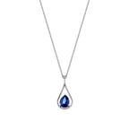 1.98 Carat Diamond Pear Sapphire Necklace