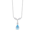 1.05 Carat Diamond Blue Topaz Necklace