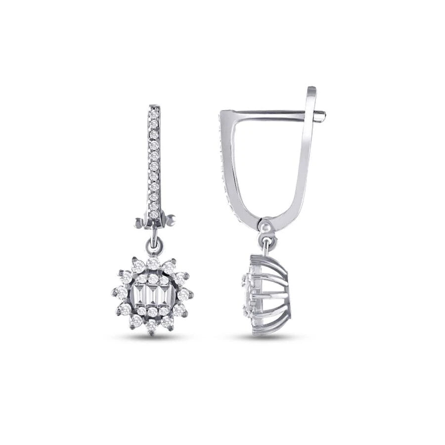0.56 Carat Diamond Baguette Earrings
