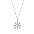 0.23 Carat Diamond Snowflake Baguette Necklace