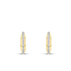 Gold Row Stone Hoop Earrings