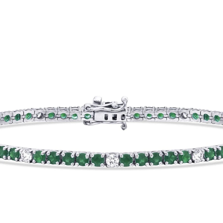 3.62 Carat Diamond Emerald Bracelet