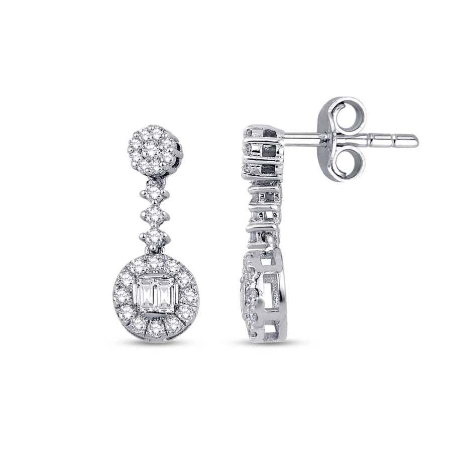 0.36 Carat Diamond Baguette Earrings