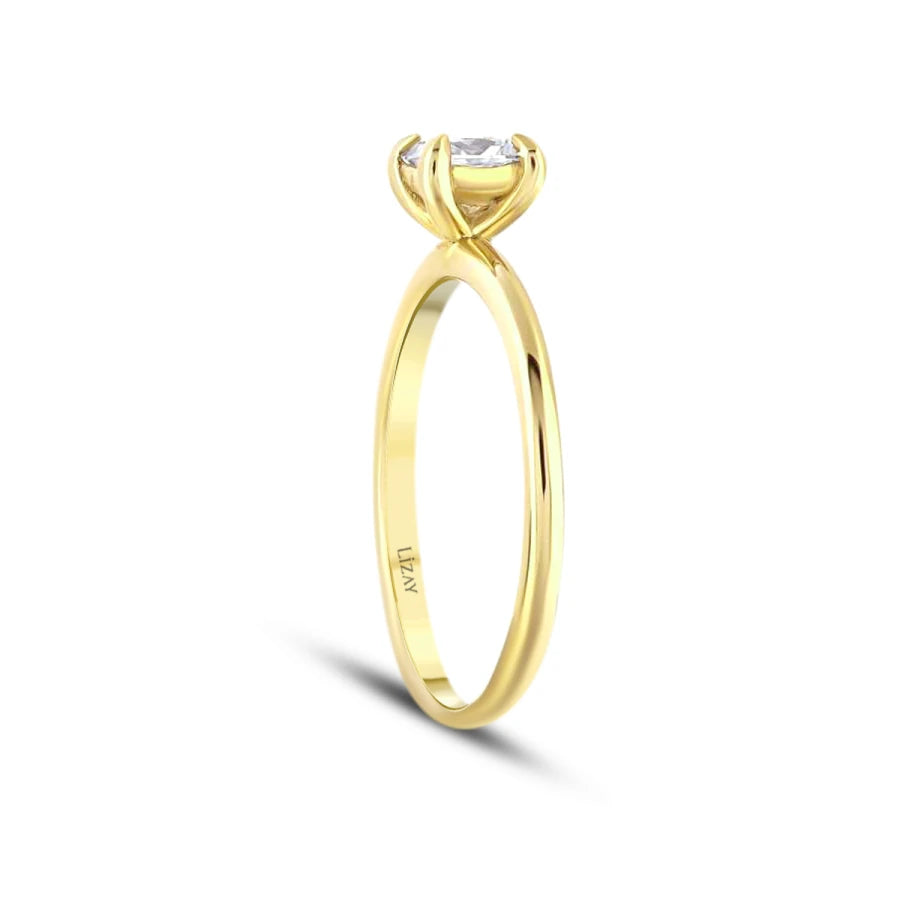 0.50 Carat Diamond Princess Solitaire Engagement Ring