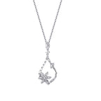 0.63 Carat Diamond Flower Baguette Necklace