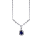 0.67 Carat Diamond Pear Sapphire Necklace