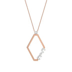 0.15 Carat Diamond Rhombus Baguette Necklace