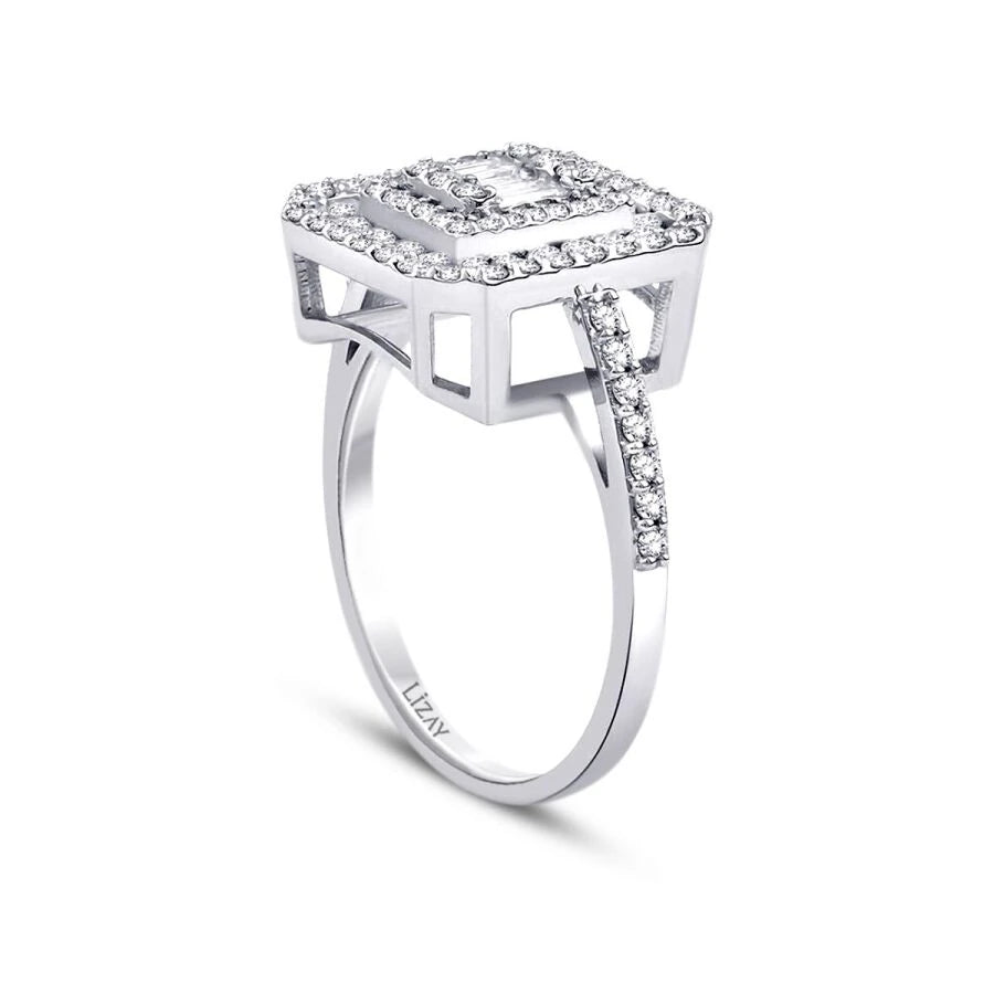 0.74 Carat Diamond Baguette Ring