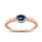 0.41 Carat Diamond Sapphire Ring