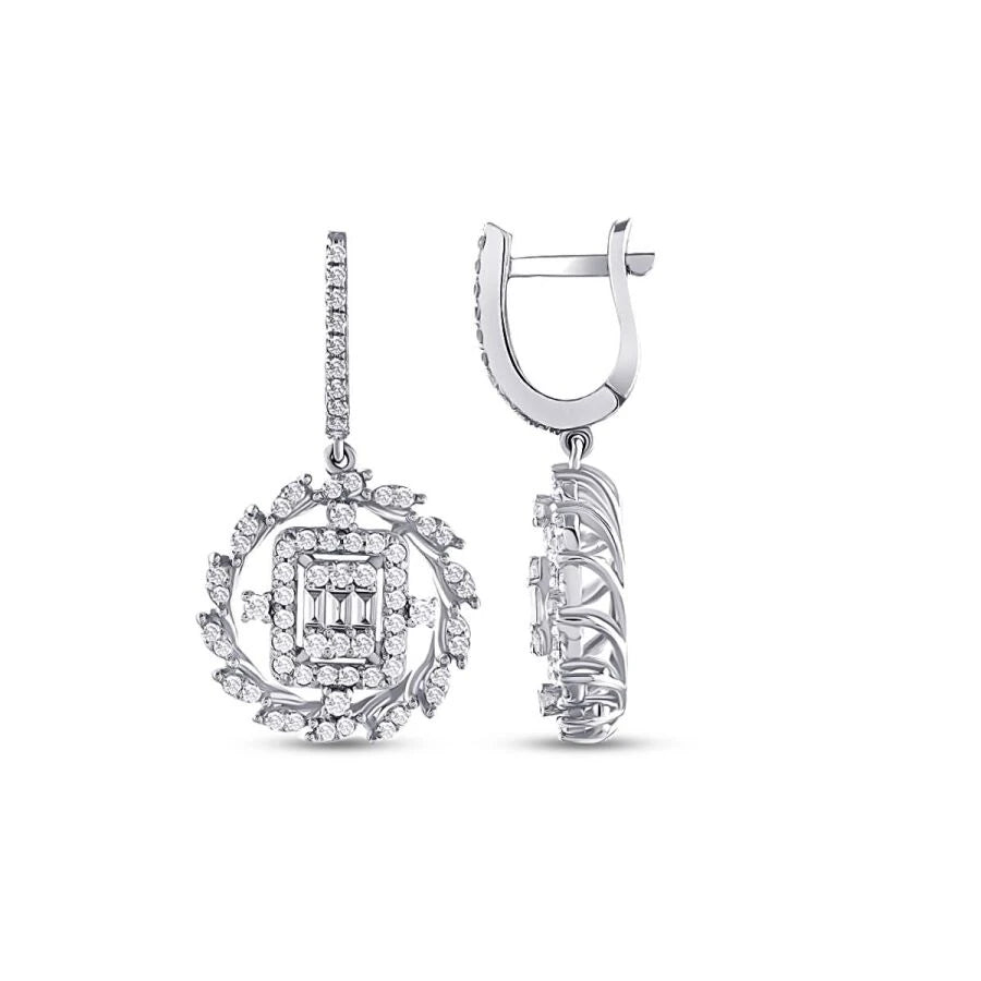 1.10 Carat Diamond Baguette Earrings