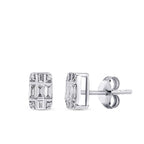 0.25 Carat Diamond Baguette Earrings