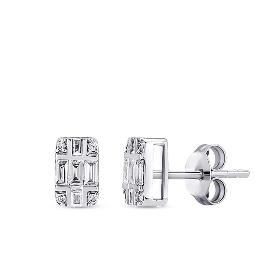 0.25 Carat Diamond Baguette Earrings