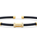 Gold Cylinder-Detail Men’s Bracelet