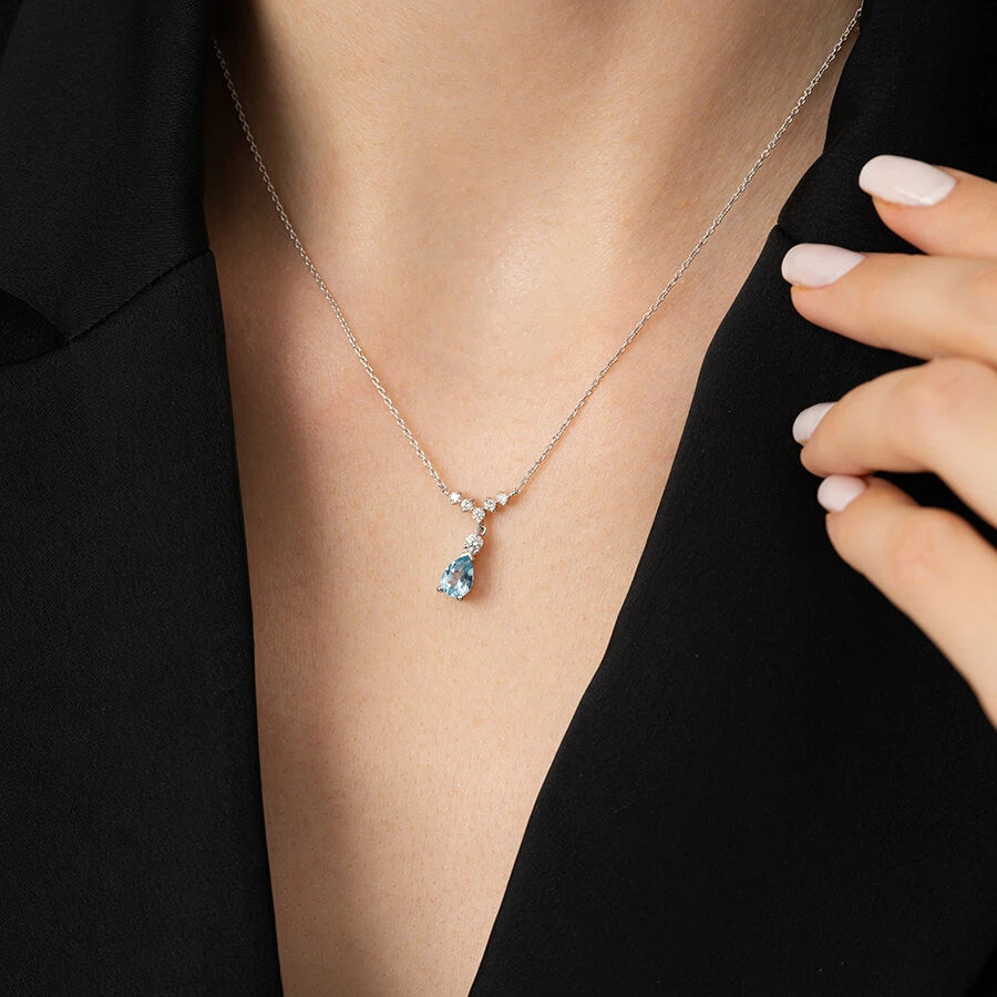 3.80 Carat Diamond Blue Topaz Set