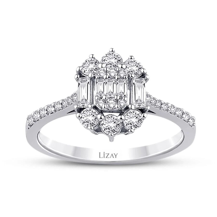0.61 Carat Diamond Baguette Ring