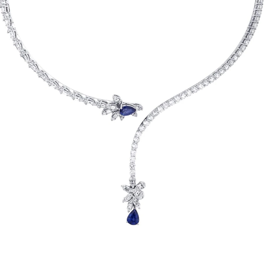 9.71 Carat Diamond Sapphire Neckband