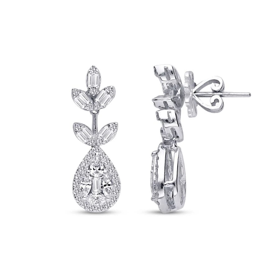 1.34 Carat Diamond Baguette Earrings